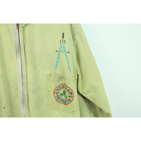 Vintage Jumpsuit Pit Crew Coveralls Panama Budweiser Cargo Ship? USA Made Worn - Picture 2 of 15